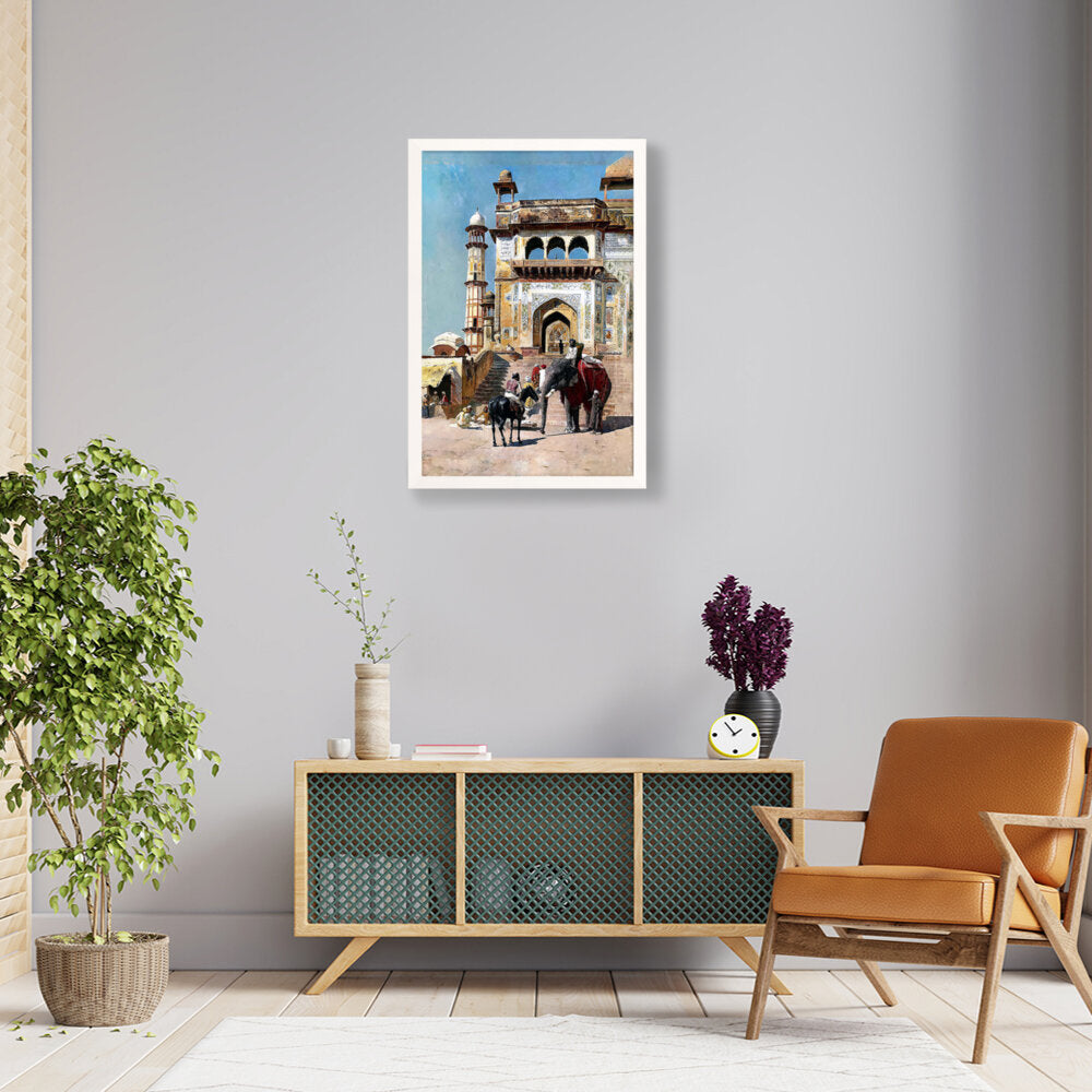Before The Great Jami Masjid - Framed Canvas