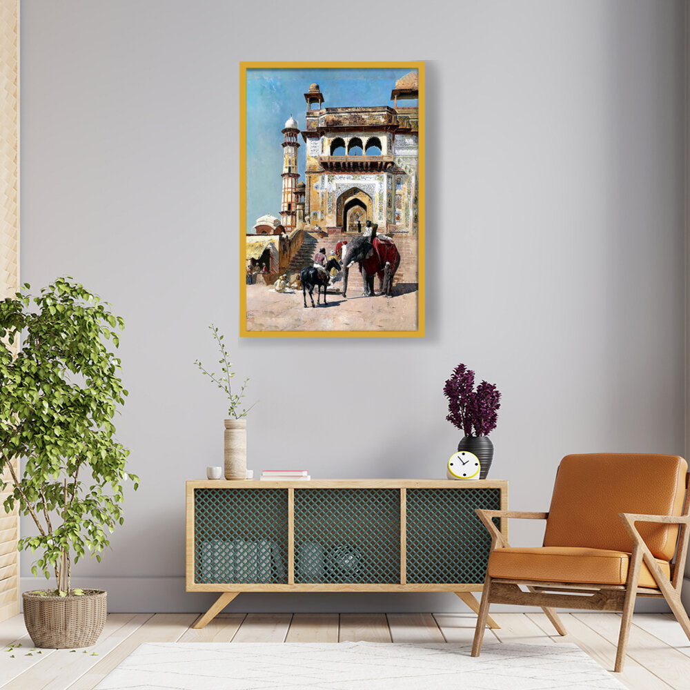 Before The Great Jami Masjid - Framed Canvas