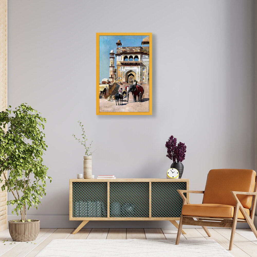 Before The Great Jami Masjid - Framed Canvas