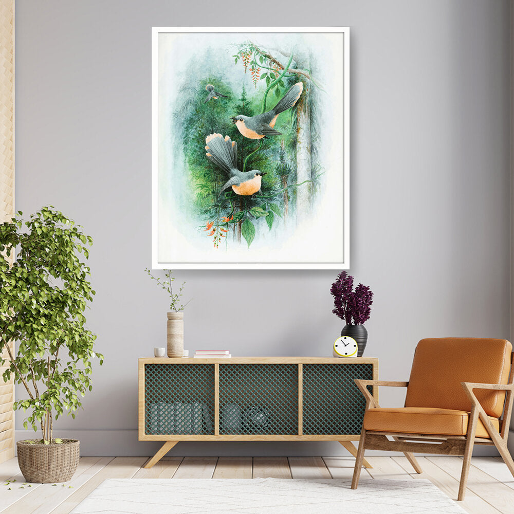 Bird Art - Framed Canvas