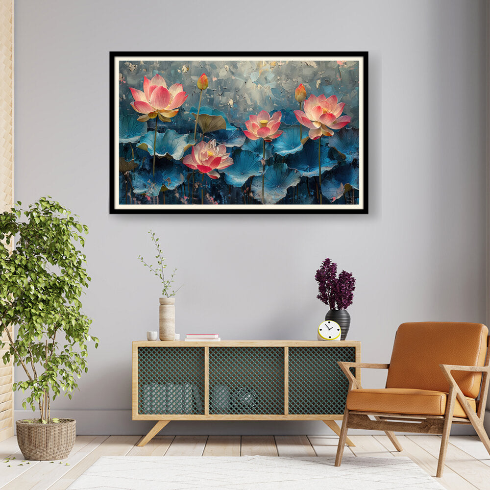 Water Lily Wall Art - WALL MOUNT FRAME