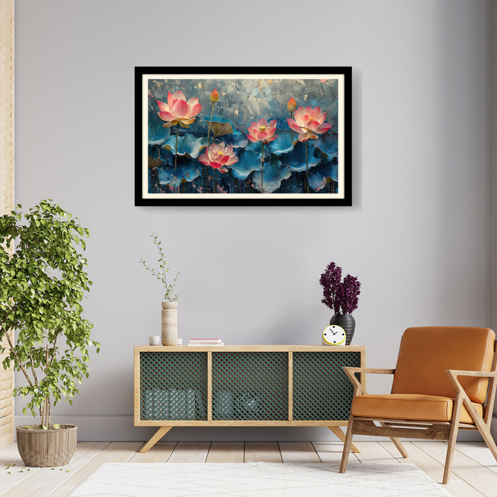 Water Lily Wall Art - WALL MOUNT FRAME