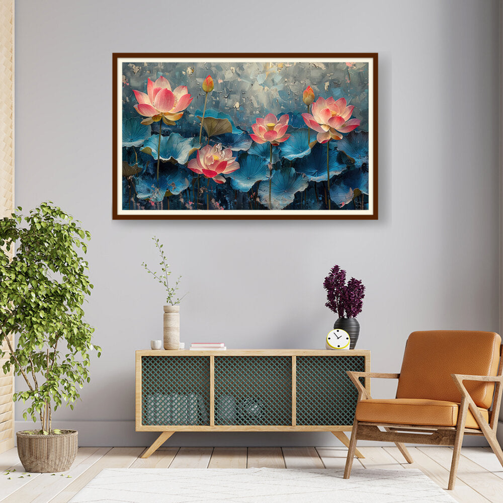 Water Lily Wall Art - WALL MOUNT FRAME