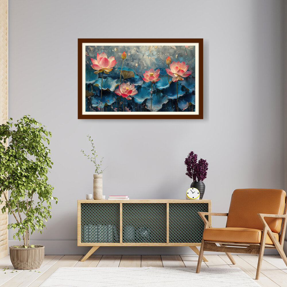 Water Lily Wall Art - WALL MOUNT FRAME