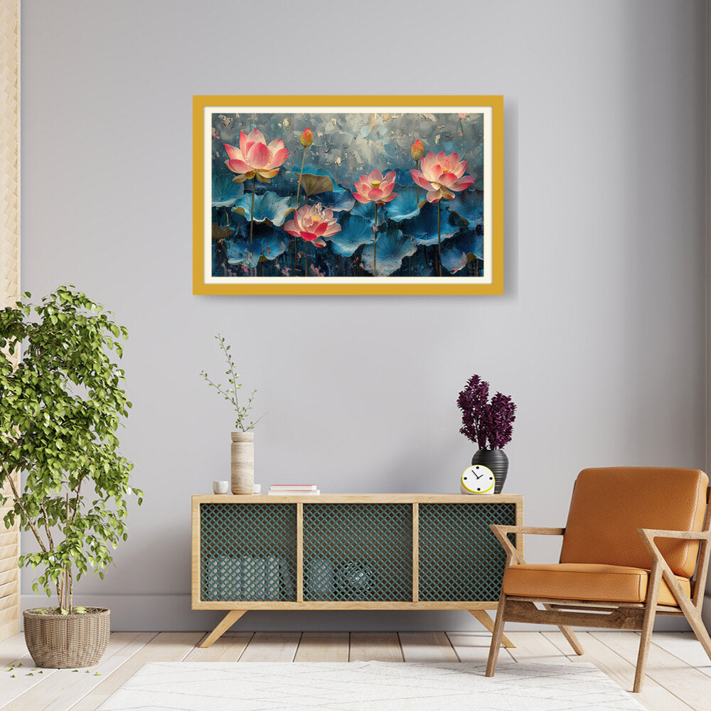 Water Lily Wall Art - WALL MOUNT FRAME