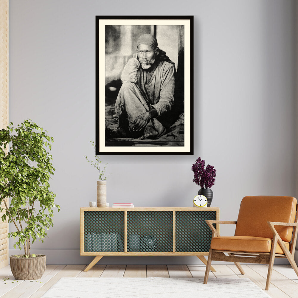 Picasoul - Artist - Sai Baba Of Shirdi Original Im - WALL MOUNT FRAME