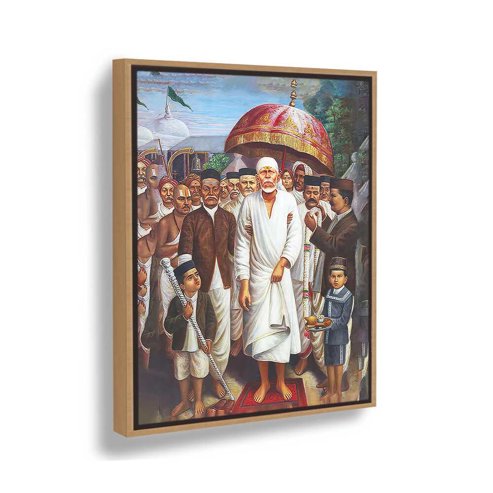 Shirdi Sai Baba With Devotees - FLOATING FRAME