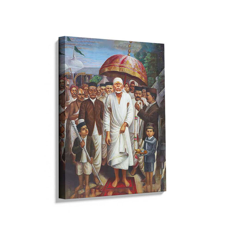 Picasoul - Picasoul Curated - Shirdi Sai Baba With Devotees - Wall Decor