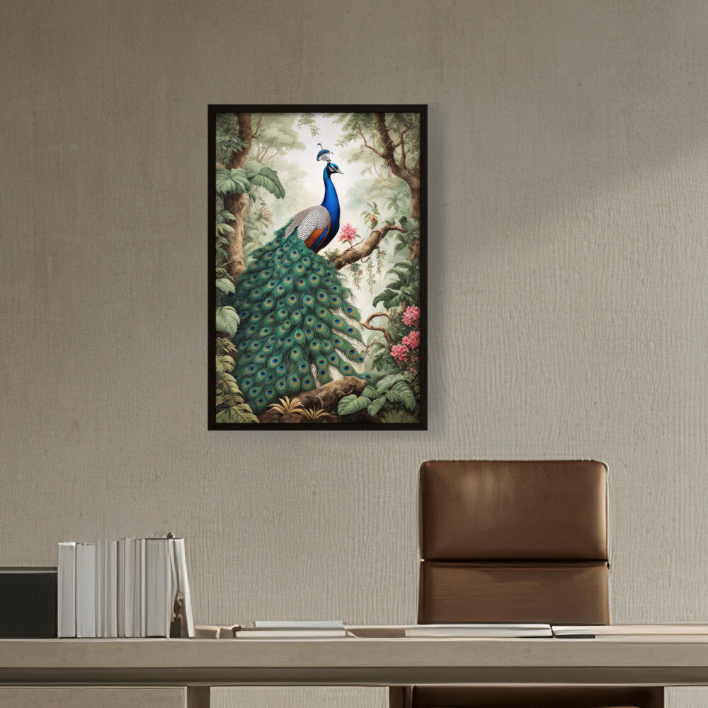 Peacock - Framed Canvas