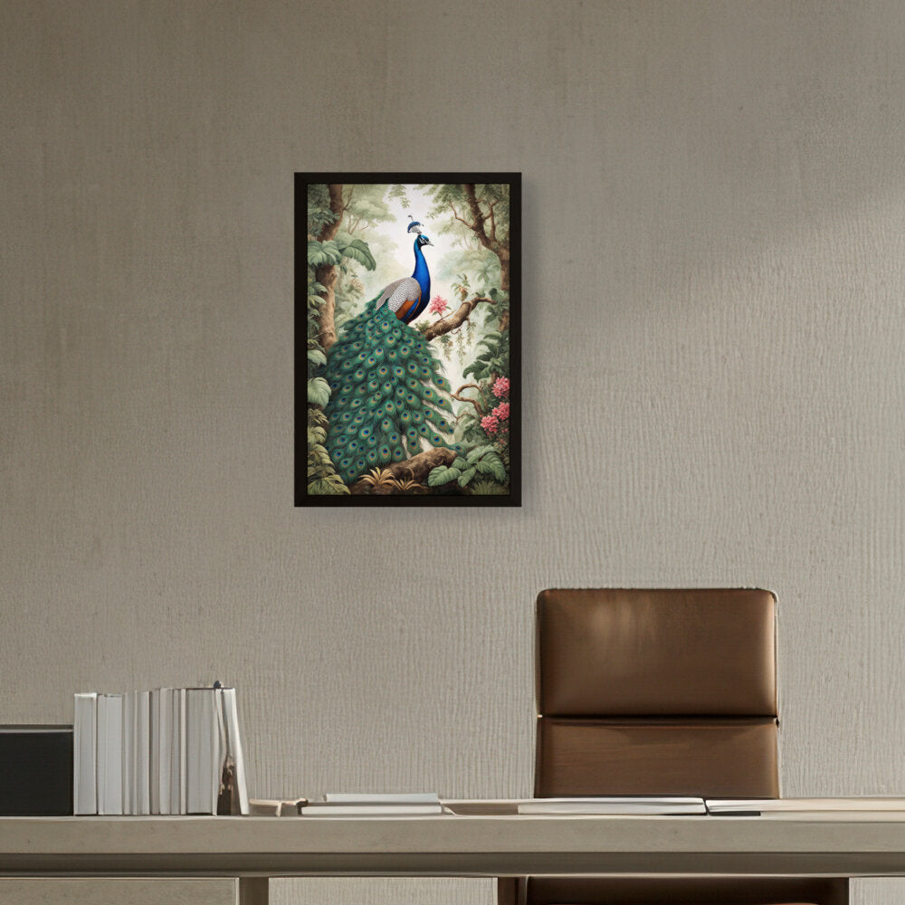 Peacock - Framed Canvas