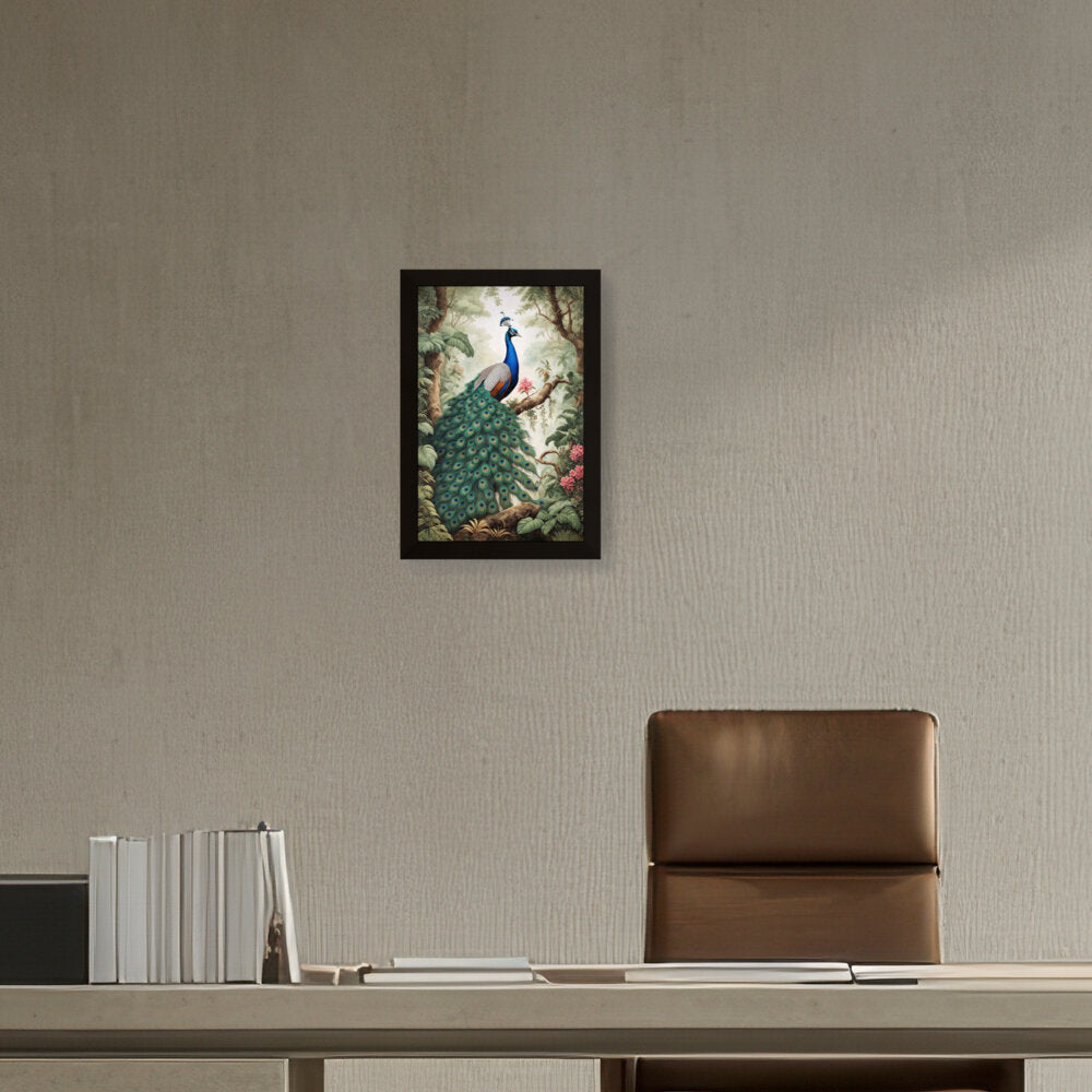 Peacock - Framed Canvas