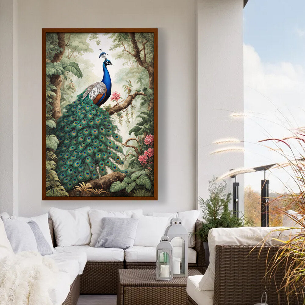 Peacock - Framed Canvas
