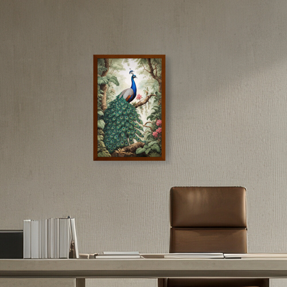 Peacock - Framed Canvas