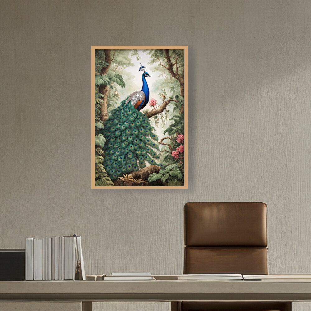 Peacock - Framed Canvas