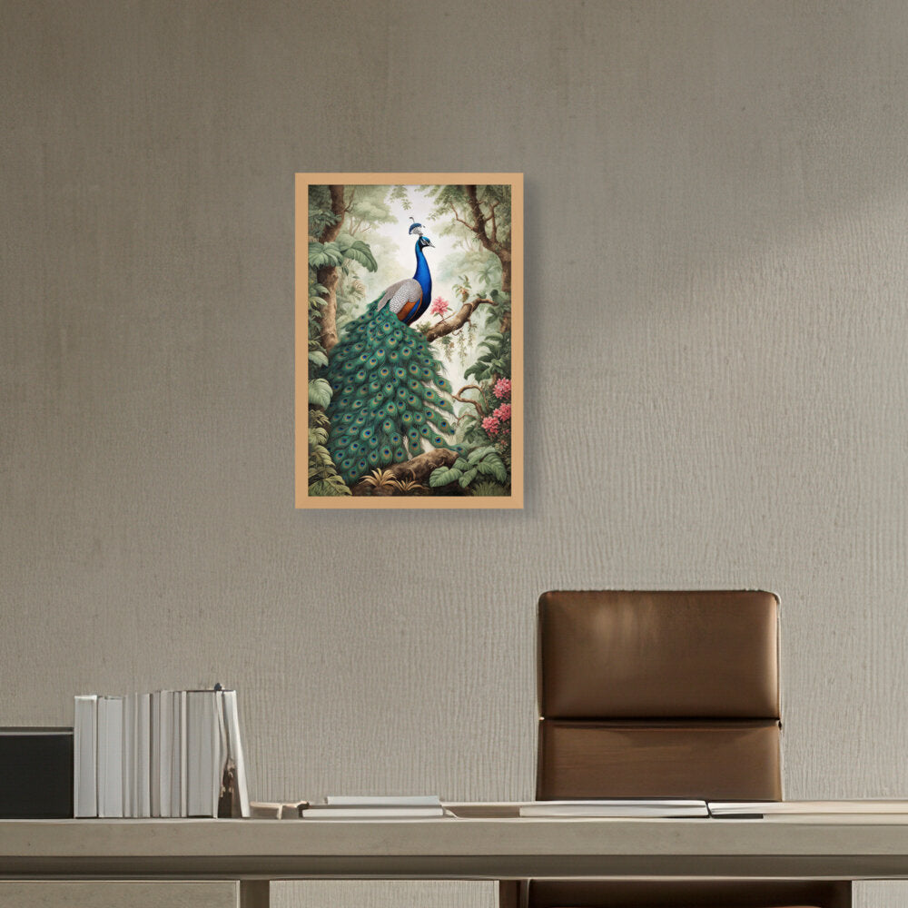 Peacock - Framed Canvas