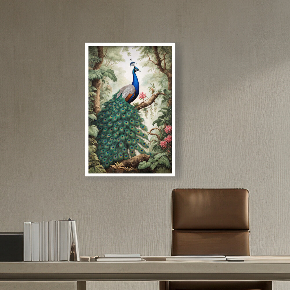 Peacock - Framed Canvas