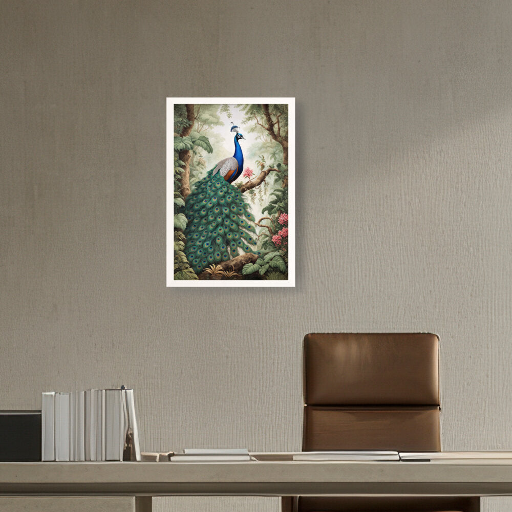Peacock - Framed Canvas