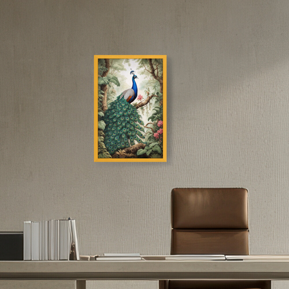 Peacock - Framed Canvas