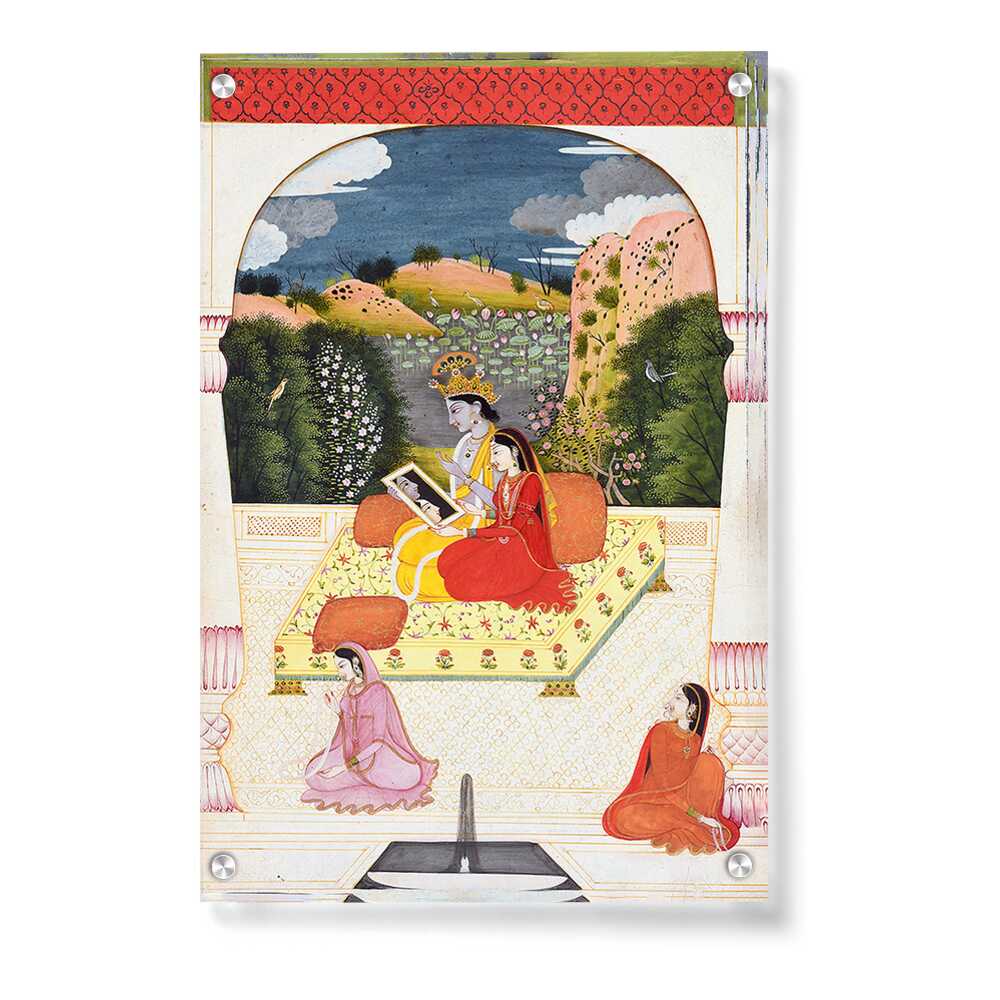 Radha And Krishna In A Divine - Acrylic Wall Photo