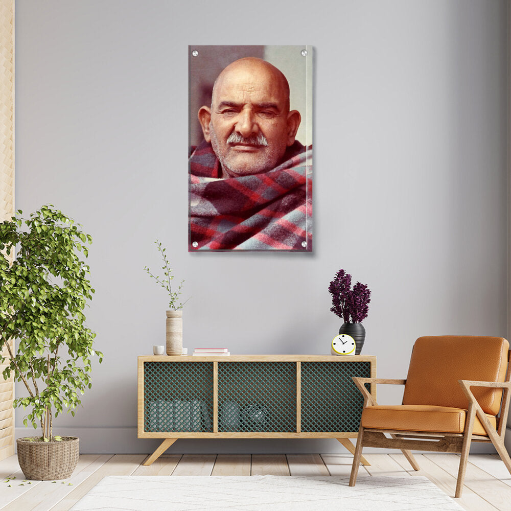 Portrait Of Neem Karoli Baba - Acrylic Wall Photo