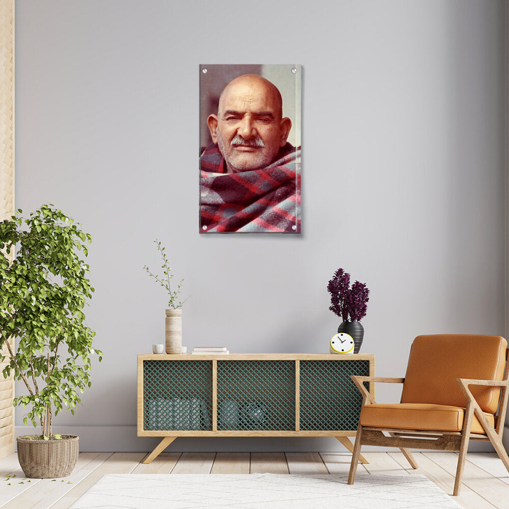 Portrait Of Neem Karoli Baba - Acrylic Wall Photo