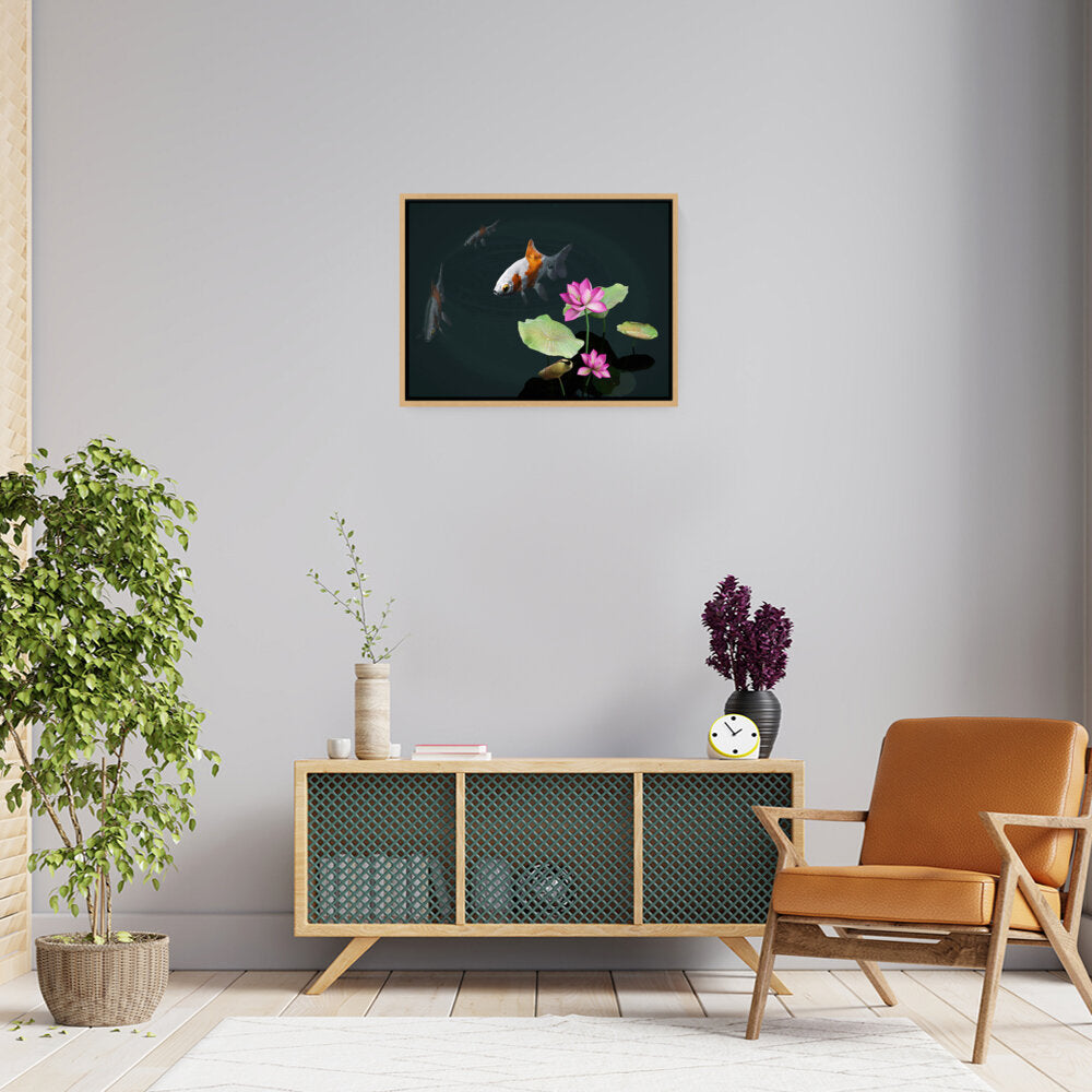 A Tranquil Garden - Floating Framed Canvas