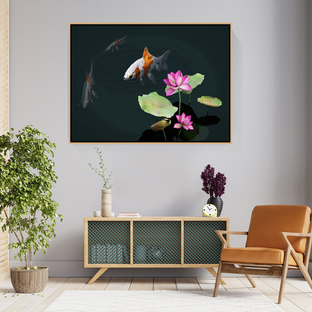 Picasoul - Artist - A Tranquil Garden - Floating Framed Canvas