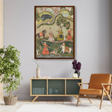 Indian Raga Painting - Framed Canvas