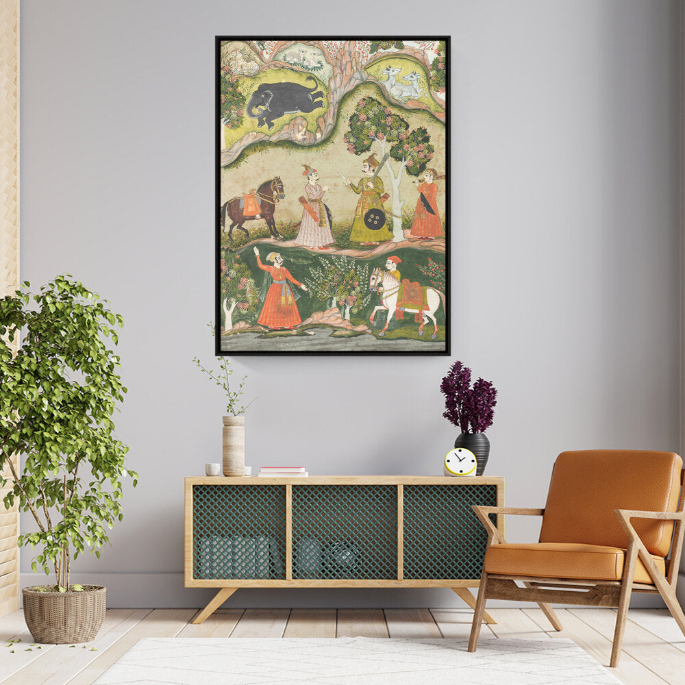 Indian Raga Painting - FLOATING FRAME