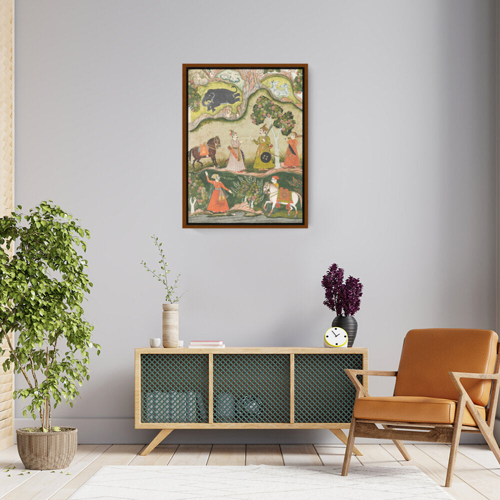Indian Raga Painting - FLOATING FRAME