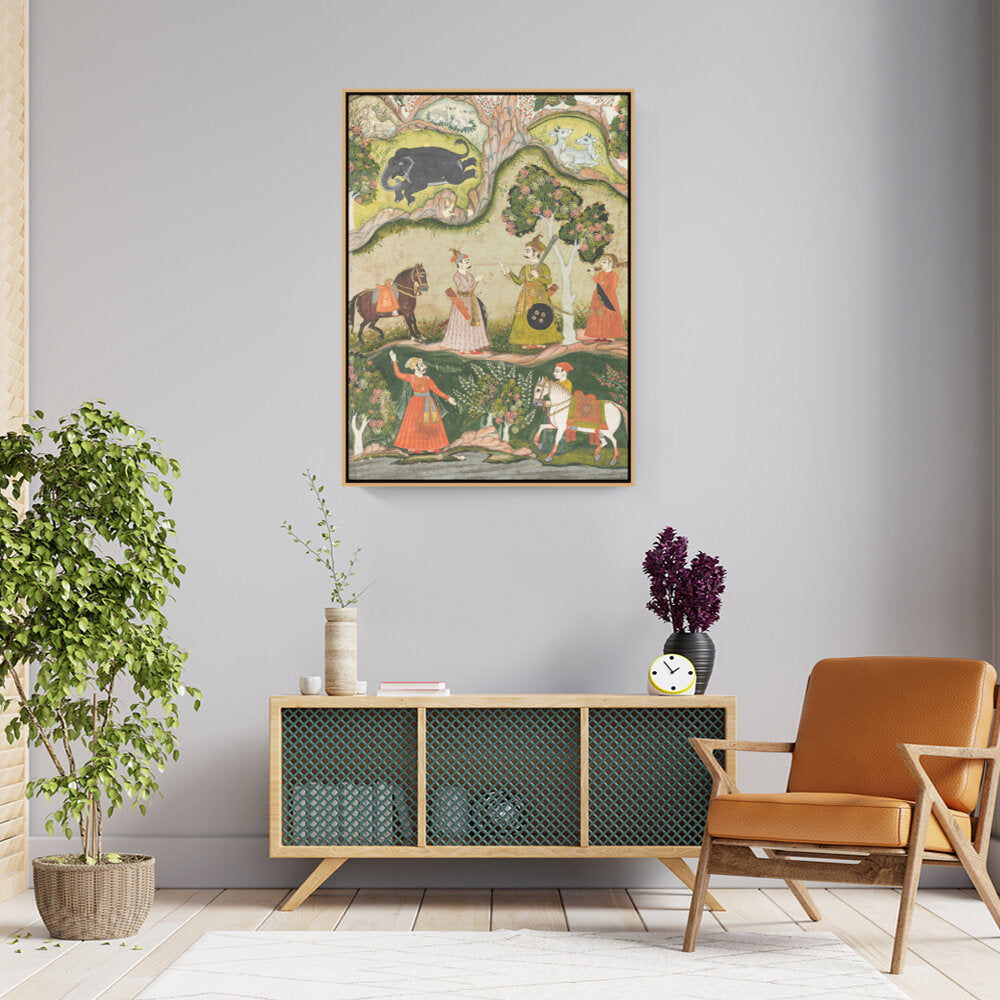 Indian Raga Painting - FLOATING FRAME