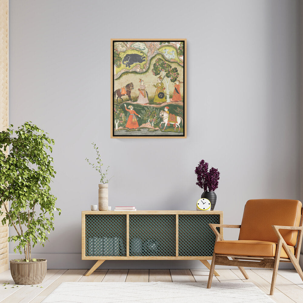 Indian Raga Painting - FLOATING FRAME