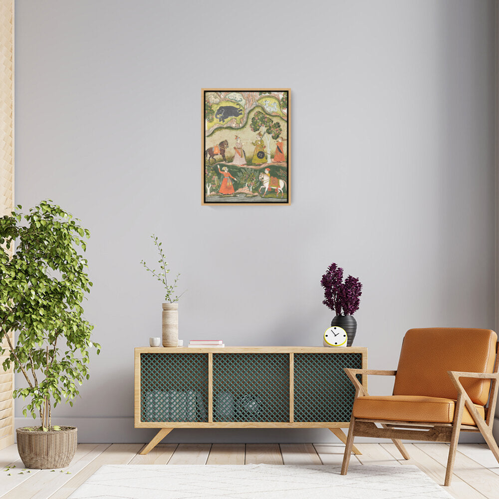 Indian Raga Painting - FLOATING FRAME