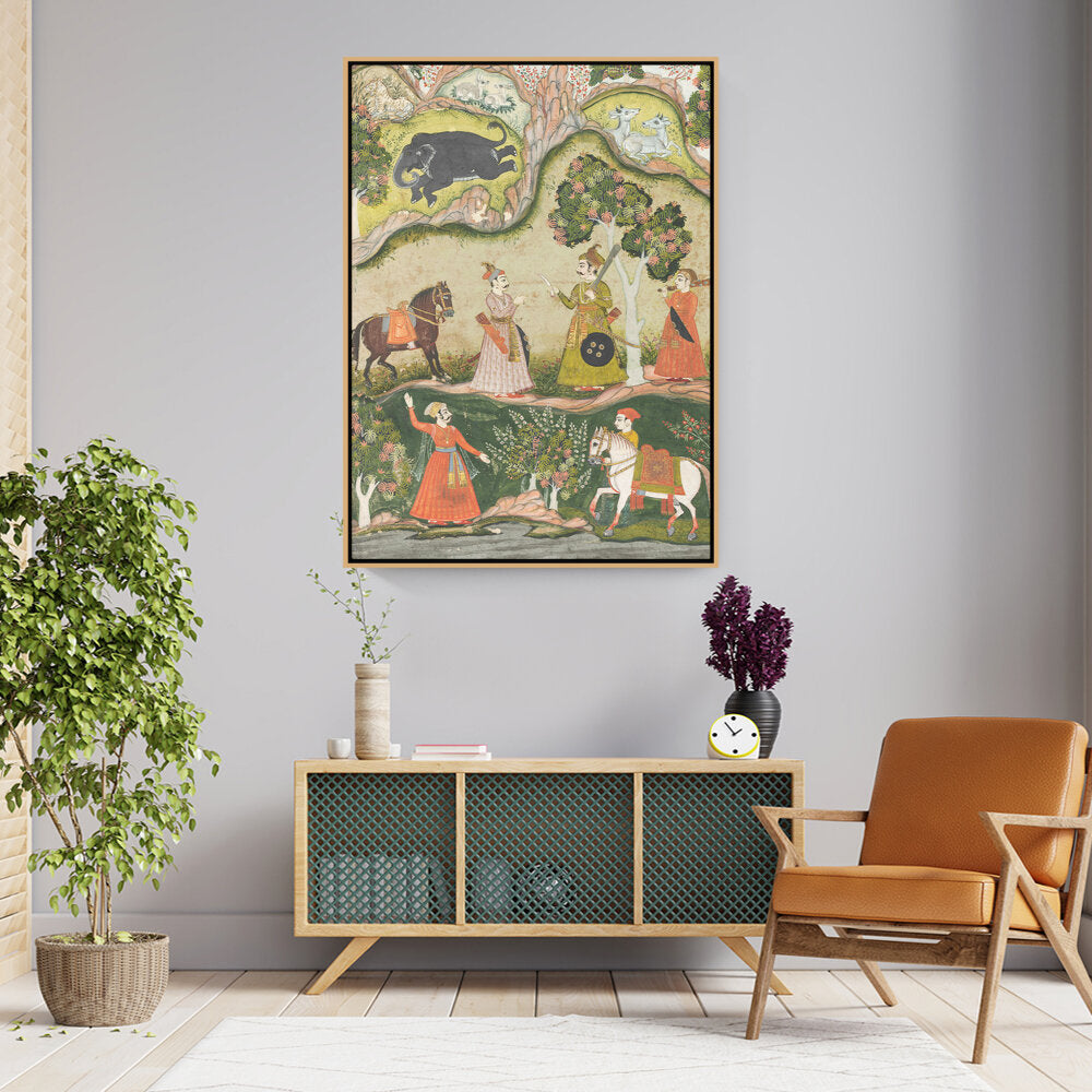Indian Raga Painting - FLOATING FRAME