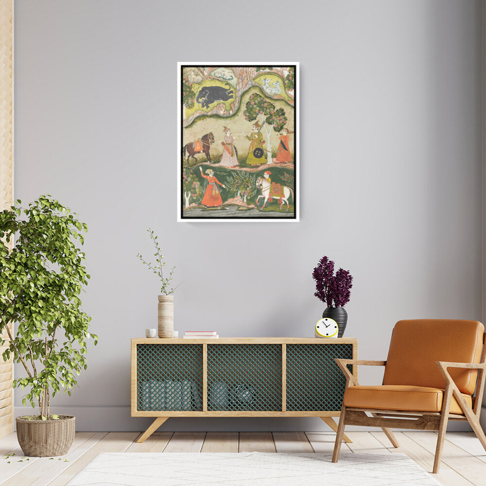 Indian Raga Painting - FLOATING FRAME