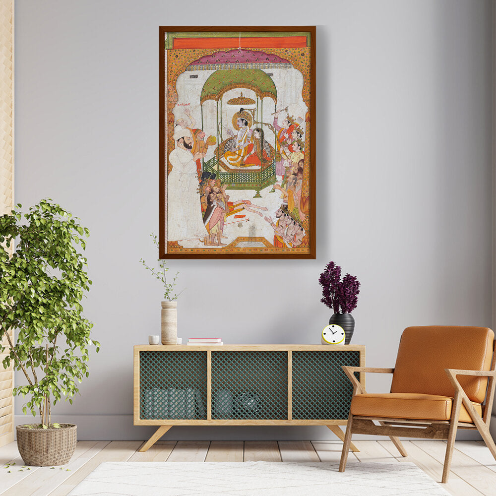 Rama And Sita - Framed Canvas