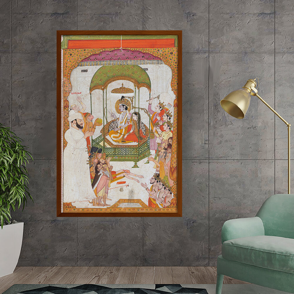 Rama And Sita - Framed Canvas