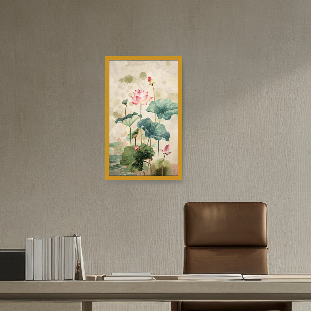 Pink Lotus Flower - Framed Canvas