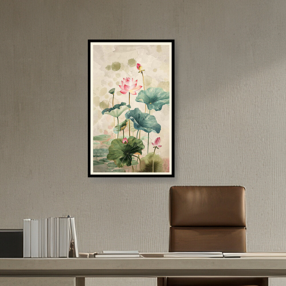 Pink Lotus Flower - WALL MOUNT FRAME