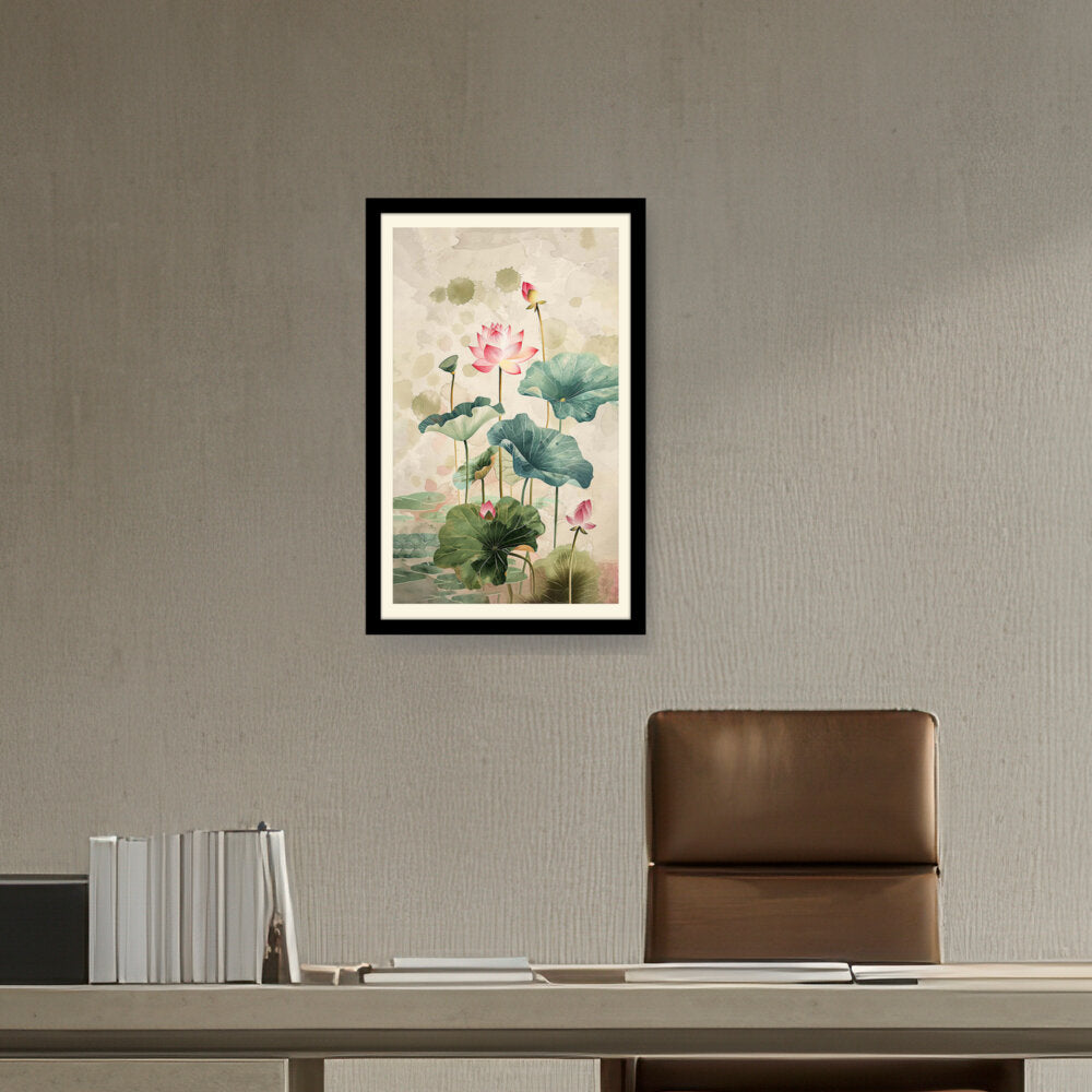 Pink Lotus Flower - WALL MOUNT FRAME