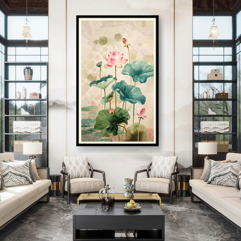 Pink Lotus Flower - WALL MOUNT FRAME