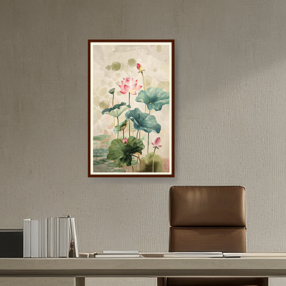 Pink Lotus Flower - WALL MOUNT FRAME