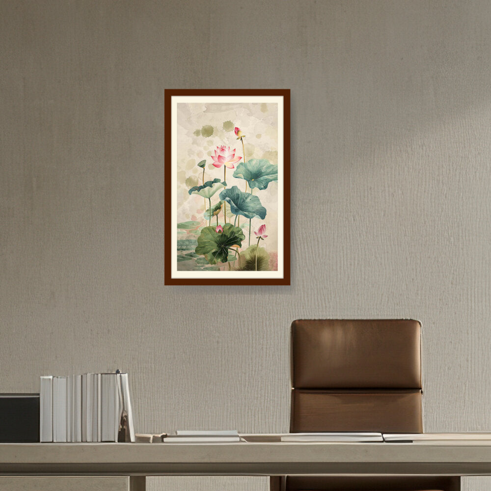 Pink Lotus Flower - WALL MOUNT FRAME