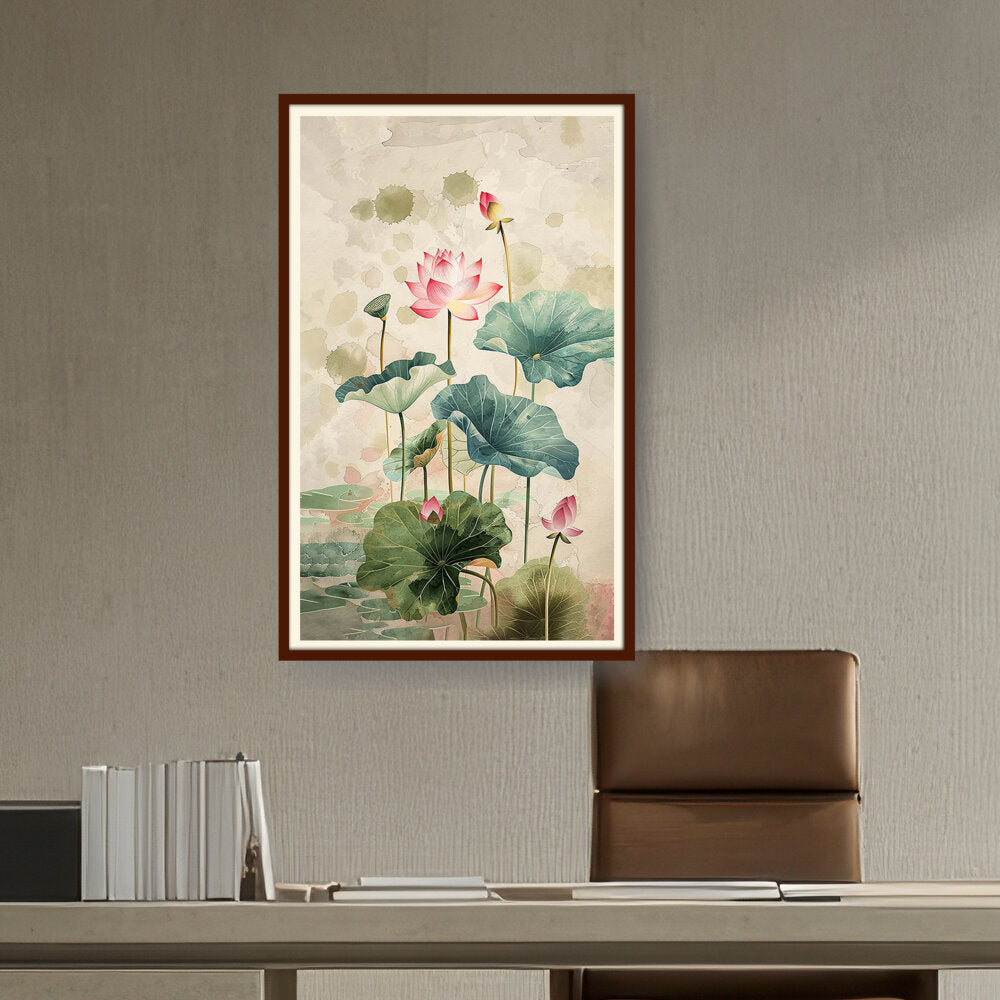 Pink Lotus Flower - WALL MOUNT FRAME