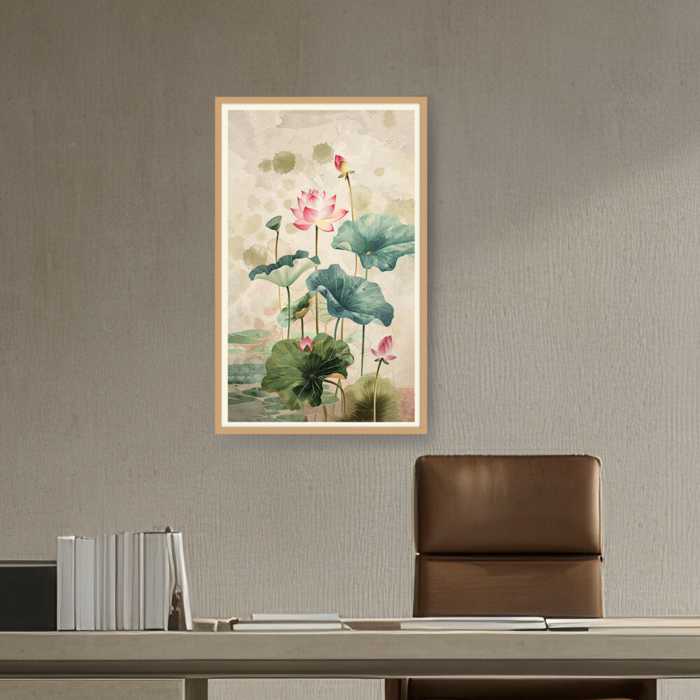 Pink Lotus Flower - WALL MOUNT FRAME