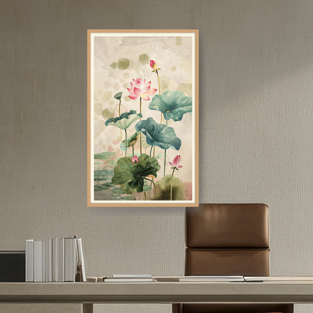 Pink Lotus Flower - WALL MOUNT FRAME