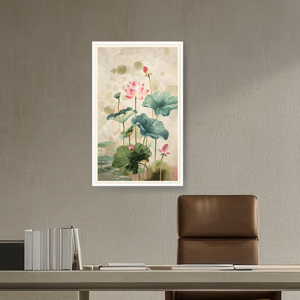 Pink Lotus Flower - WALL MOUNT FRAME