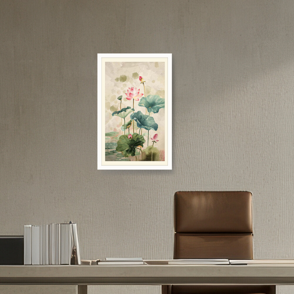 Pink Lotus Flower - WALL MOUNT FRAME