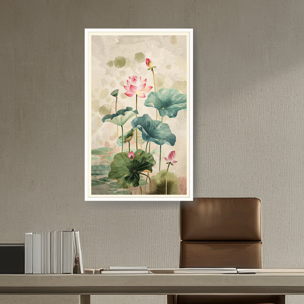 Pink Lotus Flower - WALL MOUNT FRAME