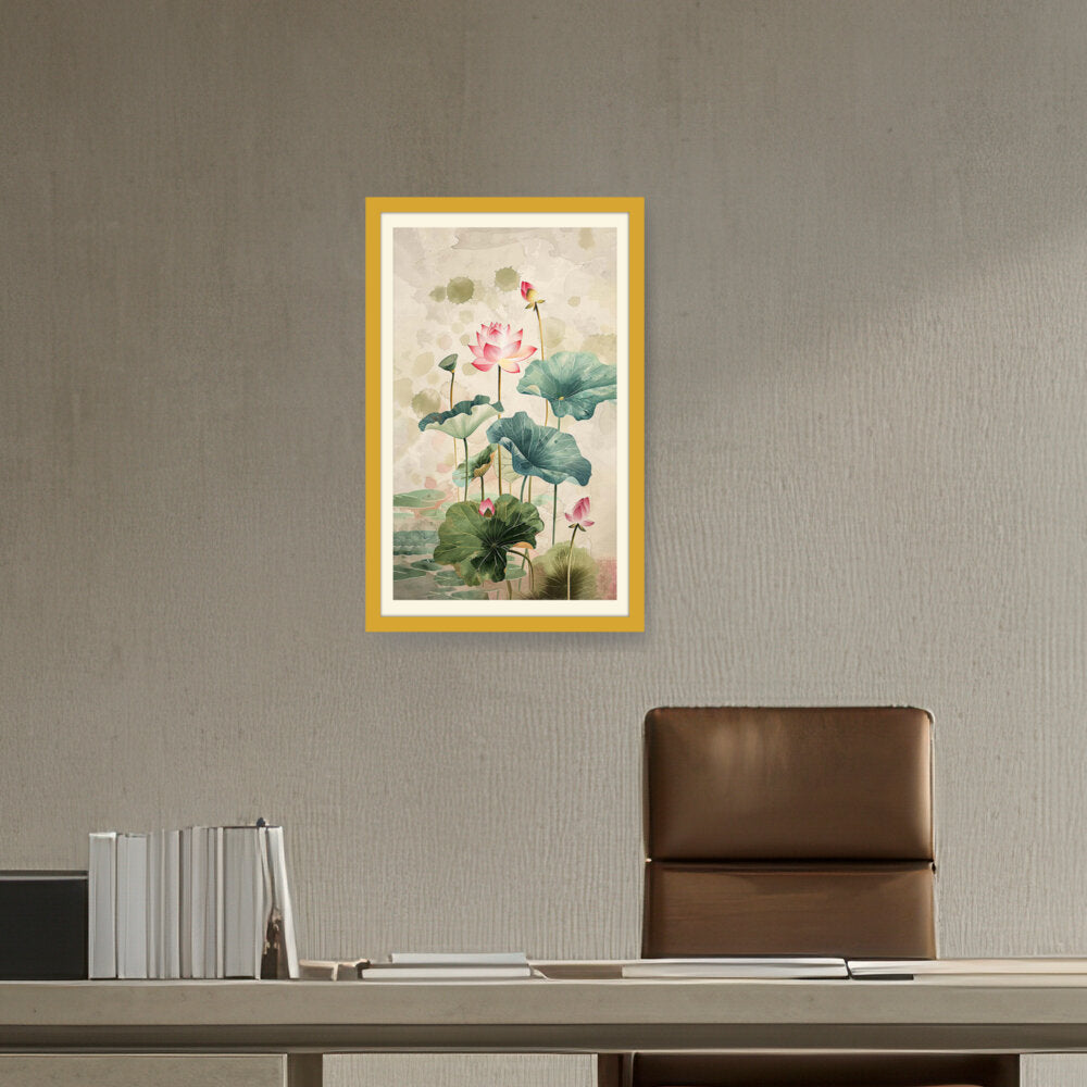 Pink Lotus Flower - WALL MOUNT FRAME